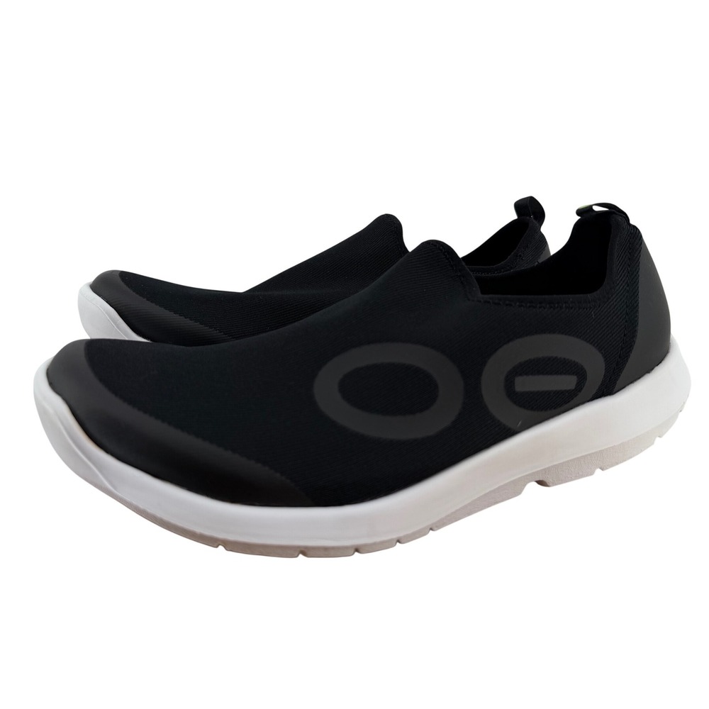 Oofos OOmg Sport Men Black White Recovery Slip On Sneakers M12.5 EU45.5 5060